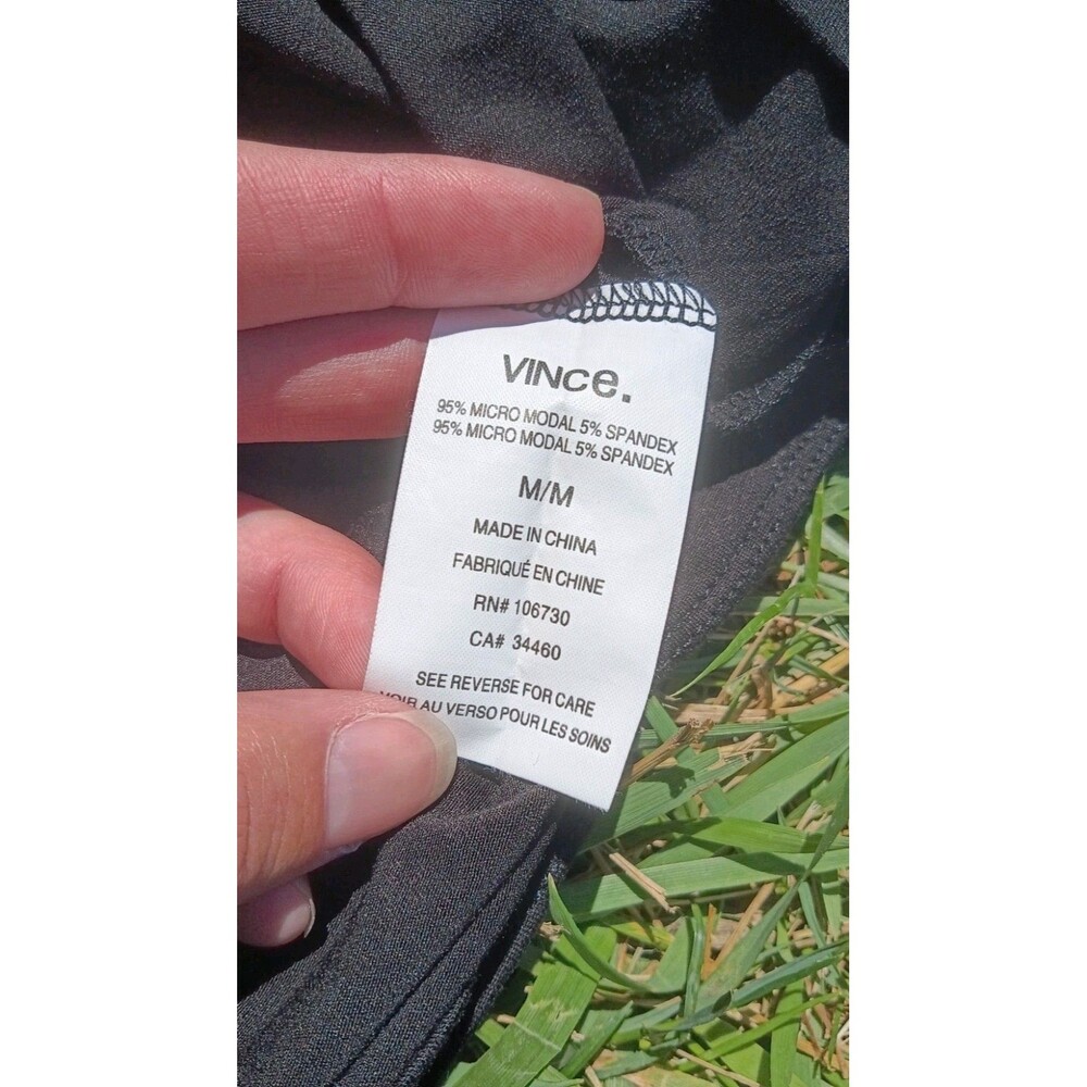 Vince Black Micro Modal Stretch Tank Top Medium Sleeveless Minimalist Basic - Picture 4 of 8